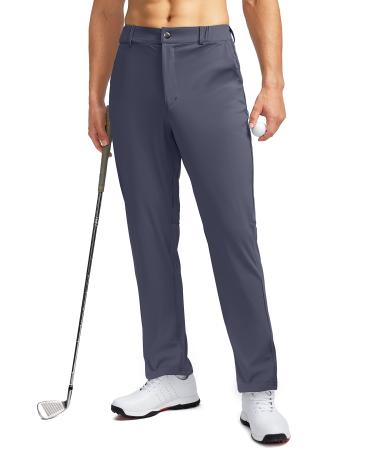 Soothfeel Men's Golf Pants with 5 Pockets Slim Fit Stretch Sweatpants Casual Travel Dress Work Pants for Men Dusty Blue Large