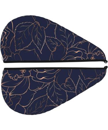 Super Absorbent Navy Microfiber Hair Towel Wrap for Women | Copper-Gold Coral Velvet Quick Dry Cap for Long Curly & Thick Hair - Buy Online on GoSupps.com