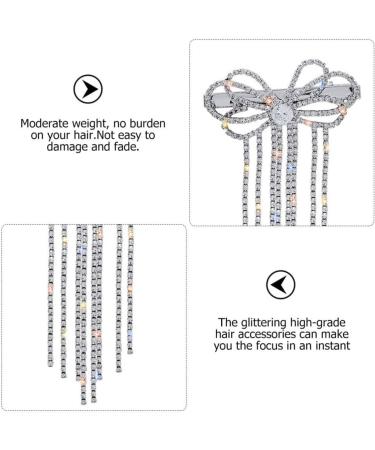 Tassel Edge Clip Sparkly Barrettes Hair Clips for Bows Girl Bobby Pin Unique Hair Clip Big Bow Hair Clips Crystal Hair Pin Rhinestone Hair Bow Clip Rhinestones Miss Bun Shiny - Buy Online on GoSupps.com