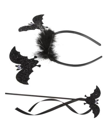 BESTYASH 1 Set Bat Headband for Cosplay Bat Accessories Bat Costume Women Halloween Wand Halloween Hair Accessories Headbands Halloween Cosplay Headband Bat Hair Bands Decor Bat Wand Fabric