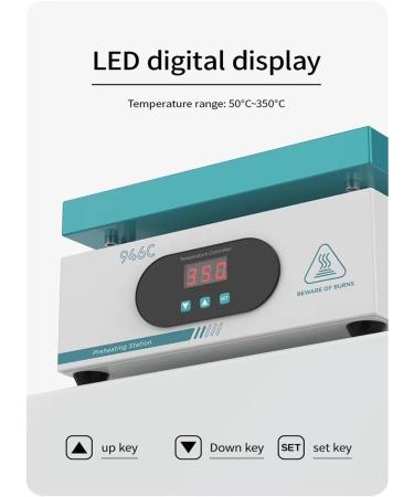 Artgos 600W 946C Electronic Heating Plate - Preheating Station for BGA PCB SMD - 200 x 200 mm - LED Lamp with Temperature Control - Buy Online on GoSupps.com