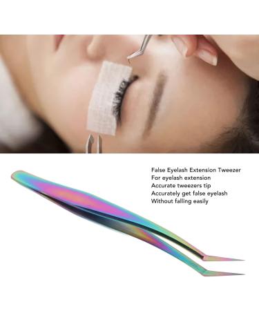Colorful Stainless Steel Eyelash Tweezers for Perfect Extensions - Long Sloping Design for Home Use - Buy Online on GoSupps.com