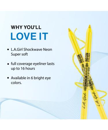 L.A. Girl Shockwave Neon Eyeliner Screamin' - 0.04 oz | Vibrant Neon Shades - Buy Online on GoSupps.com