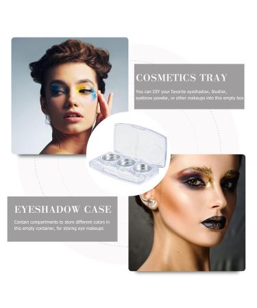 Lurrose Travel Container Set - 6 Empty Eyeshadow & Lipstick Palettes | 3-Grid Cosmetic Pallet for Concealer | Perfect for Makeup Artists & Travelers - Buy Online on GoSupps.com