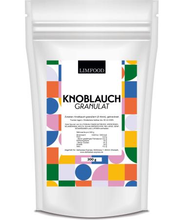 Limfood |200g garlic roughly chopped - granulate dried - chopped - granulated garlic coarse - small garlic pieces easy to dose