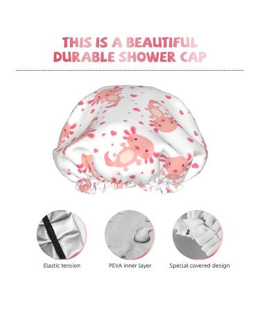 Reusable Axolotl Shower Cap for Women and Kids - Double Layer Waterproof Hair Protector - 1 Pack - Buy Online on GoSupps.com