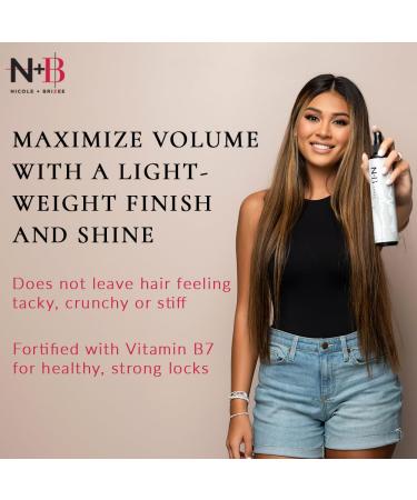 N+B Volumizing Spray | Medium Hold Fast Drying Lightweight | Non-Sticky Fights Frizz Heat Protectant Adds Volume | For All Hair Types and Textures | 10 oz - Buy Online on GoSupps.com