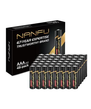 NANFU High Performance AAA Alkaline Batteries 48 Count Long Lasting for Household Devices 48 Count (Pack of 1)