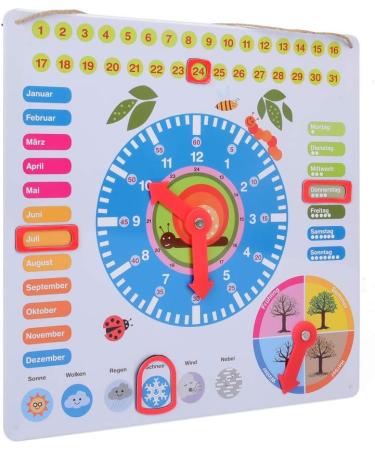 ewtshop Colorful Learning Clock - Metal Educational Board for Date Time & Seasons | Fun & Simple Learning Tool - Buy Online on GoSupps.com