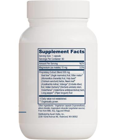 Ayush Herbs AP Traveler with Neem, Pippali & Bitter Melon - 60 Capsules | Natural Gastrointestinal Support and Magnesium Supplement - Buy Online on GoSupps.com