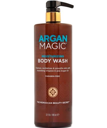 Argan Magic Cleansing Body Wash - Gently Cleanses  Revitalizes & Smooths Skin | Enriched with Argan Oil  Sweet Almond Oil & Vitamin E | Made in USA | Paraben Free | Cruelty Free (32 oz / 946 ml) - Buy Online on GoSupps.com