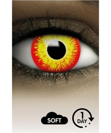 FXCONTACTS Halloween Colored Contact Lenses - Yellow Red Horror Clown - 2 Pcs (1 Pair) - Non-Prescription - Buy Online on GoSupps.com