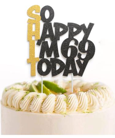 Glitter Sixty Nine Cake Toppers For 69 Years Old Birthday Party Decorations Supplies Favors Funny Happy 69th Birthday Cake Topper For Women Men DAD MOM Him Her Cake Decorations Gold Black 69-n - Buy Online on GoSupps.com