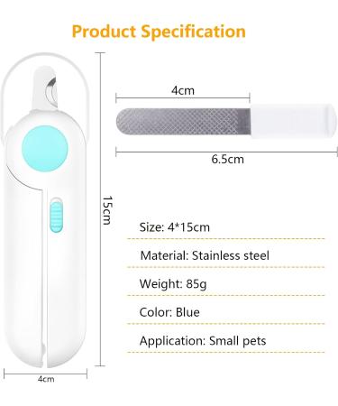 Ninonly Claw Scissors for Dogs & Cats | LED Nail Clippers with Protective Device | Nail Cutter & Files for Medium & Small Pets - Buy Online on GoSupps.com