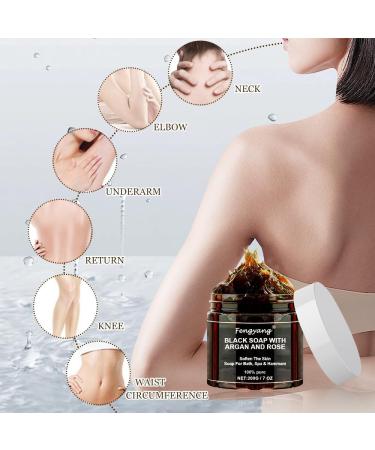 Fengyang Black Soap Exfoliating Body Soap Body Scrub Soft Skin Exfoliating Body Wash Moisturizing and Nourishing Purifying Deep Exfoliation - Buy Online on GoSupps.com