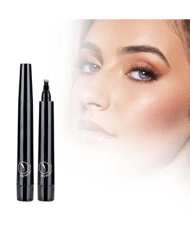 Magic Eyebrow Pencil, 4 Head Precision Eyebrow Pencil, Waterproof Microblading Eyebrow Contour Pen, Natural Filling Eyebrow Makeup Eyebrow Pencil/1(Black)