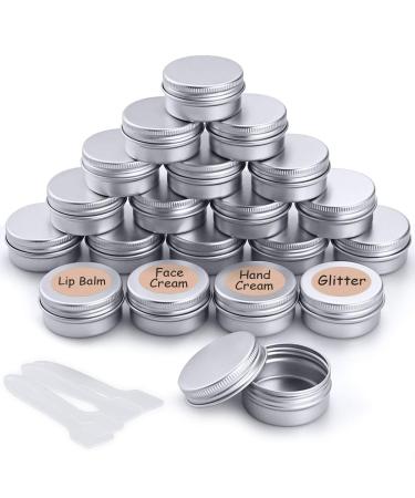 20 pieces aluminum empty jars round travel cream jar for cream lotion masks cosmetics nail art (20 ml) (silver) - Buy Online on GoSupps.com