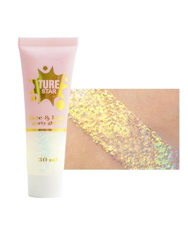 EONFAVE Glitter Body Gel Gold Glitter Mermaid Glitter Face Hair Lip Nail Makeup Festival Party Mermaid Liquid Eyeshadow