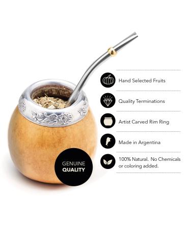 Balibetov Yerba Mate Set - 2 Argentine Gourd Cups 100g Loose Yerba Mate 2 Bombillas & Cleaning Brush | International Shipping Available - Buy Online on GoSupps.com