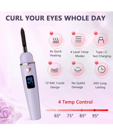 Shop Heated Eyelash Curlers - Rechargeable Electric Lash Curler for Long-Lasting Curls | Dark Purple Makeup Tool - Buy Online on GoSupps.com