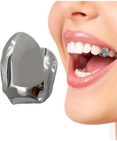 Tooth Caps Hiphop - 14k Gold Finish Small Single Tooth Top - Plain Single Tooth Caps Realistic Fake Teeth Grills Stylish Tooth Caps and Mouth Grills for Men and Women Black Tarnish - Buy Online on GoSupps.com