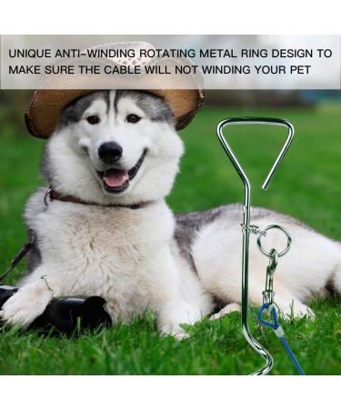 CTOPOGO Integespirale Dog Leash - Durable Hofleine with Stainless Steel Hooks for Small & Medium Dogs - Perfect for Outdoor Courtyard & Camping (10m Blue) - Buy Online on GoSupps.com