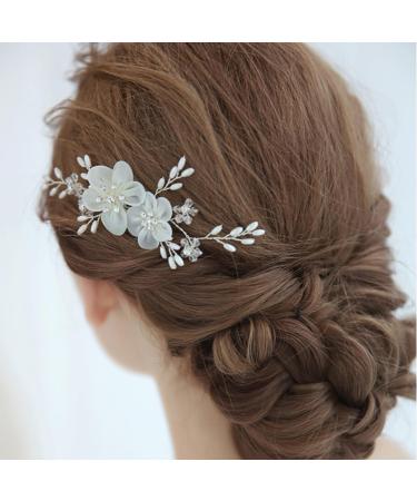 FRCOLOR Pearl Hair Accessories Bridal Hair Accessories Flower Hair Accessories Bridal Hair Comb Flower Girl Hair Accessory Crystal Hair Accessories White European Style Spun Yarn Bride - Buy Online on GoSupps.com