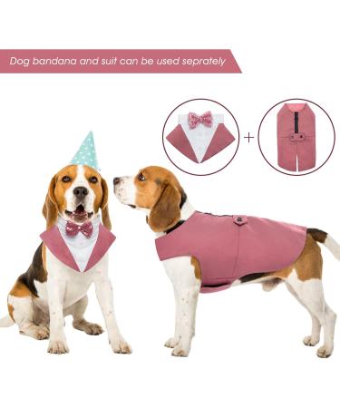 Kuoser Dog Smoking Suit & Bandana Set | Pet Formal Clothing for Weddings Halloween & Birthdays | S-XXL Red Bean Paste - Buy Online on GoSupps.com