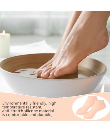 LINXINS 2 Pairs Pedicure Silicone Socks & Gloves Silicone Socks for Cracked Feet Women Foot SPA Pedicure Silicone Socks for Repairing Dry Feet Cracked Heels and Softening Rough Skin - Buy Online on GoSupps.com