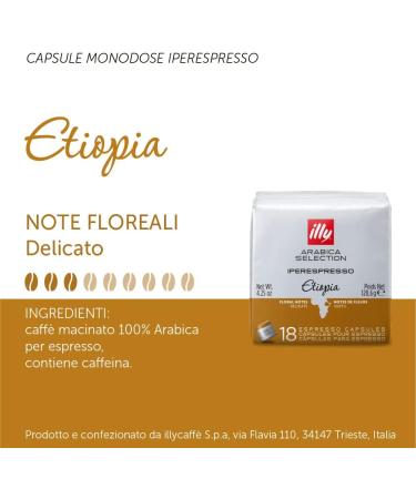 illy Capsule Coffee Iperespresso Arabica Selection Roasted ETIOPIA 6 Boxes of 18 Capsules Total 108 Capsules - Buy Online on GoSupps.com