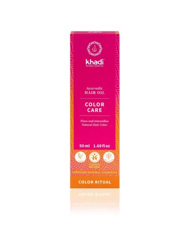 Khadi Color Care Hair Oil - 100% Natural Vegan Ayurvedic Treatment for Gloss UV Protection & Plant Hair Color | 50ml - Buy Online on GoSupps.com