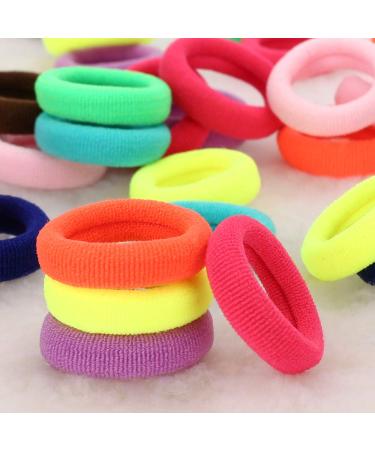 100PCS Cotton Baby Hair Ties - Soft Toddler Ponytail Holders in 10 Colors - BAOLI Colorful - Buy Online on GoSupps.com