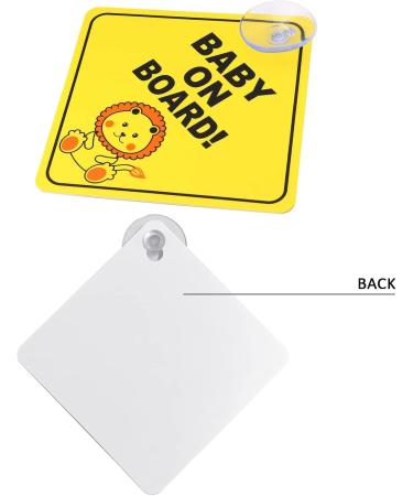 Hredzeo Car Sticker for Children - 2 PCS Waterproof Baby Character Safety Warning Stickers with Suction Cup | Bright Yellow Child Safety Signs - Buy Online on GoSupps.com