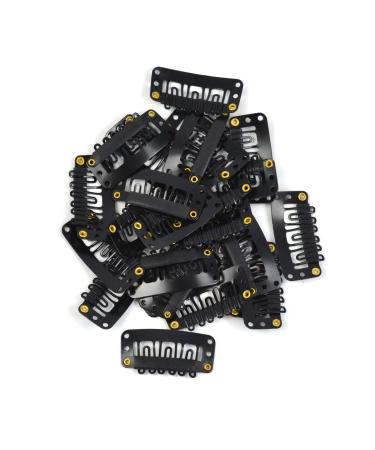 50 Pieces U-Shape Metal Snap Clips for Hair Extensions - 32mm Black 6-Teeth Combs with Rubber - Durable Wig Clips - Buy Online on GoSupps.com