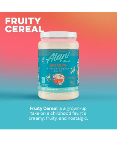 Alani Nu Whey Protein Powder Fruity Cereal | 23g Protein with Low Sugar & Digestive Enzymes | Meal Replacement Powder | Low Fat Low Carb Whey Isolate Protein Blend | 30 Servings - Buy Online on GoSupps.com
