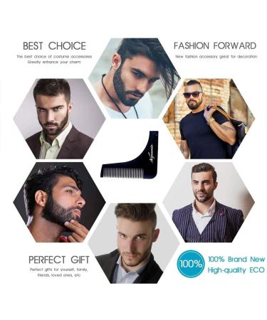 SIGNAMIO 3 Pack Beard Shaper Tool with Comb for Men - Home and Salon Use, Black, 3-Pc Set - Buy Online on GoSupps.com