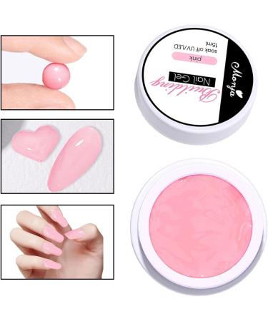 Solid Nail Glue Gel Hard Nail Extension | No-Sticky Hand Building Gel Art Modeling Sculpture Gel Nail for Home Nail Salon Pink - Buy Online on GoSupps.com