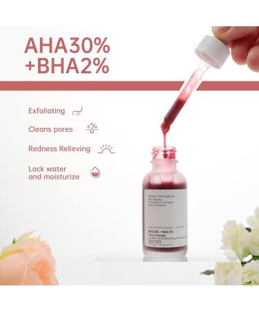AHA 30% + BHA 2% Peeling Solution - Exfoliating Facial Serum for Glowing Skin | Chemical Peel with Glycolic Acid 30ml - Buy Now - Buy Online on GoSupps.com