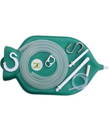 Enema Bag Kit for Colon Cleansing | Platinum Cured Silicone Hose - 2 Quart Green - Buy Online on GoSupps.com