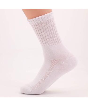 Copper Infused Diabetic Crew Socks - Super Stretch Comfort for Men and Women - 2 Pairs, White, Shoe 5-12 US - Buy Online on GoSupps.com