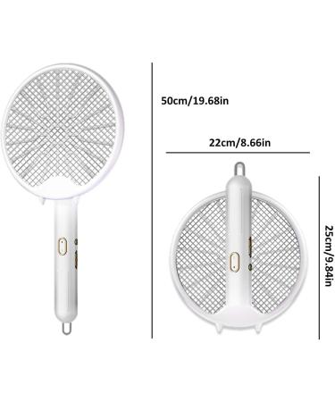 Fly Swatter Electric | USB Rechargeable Electric Mosquitoes Swatter | Foldable Fly Swatter Racket 3000 Volts Fly for Buggs Fly Killers for Travel Outdoor Camping (White) - Buy Online on GoSupps.com
