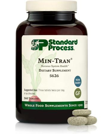 Standard Process Min-Tran - Whole Food Nervous System Supplements, Stress Relief with Iodine and Magnesium - Vegetarian, Gluten Free - 360 Tablets