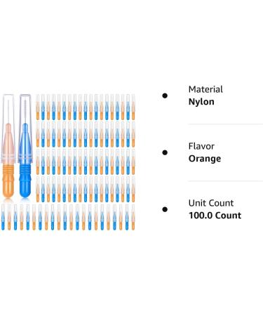 100 Pcs Interdental Brush Toothpicks - Dental Floss Heads for Mouth Hygiene | Orange & Blue Cleaning Tool - Buy Online on GoSupps.com