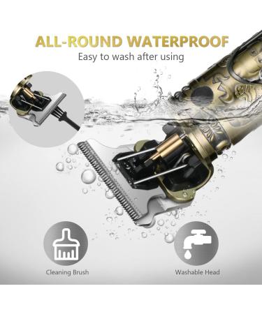 Uraqt Haircutor: Professional Men's Hair Trimmer & Beard Trimmer with LED Display - Precision Cutting USB Charging Bronze Finish - Buy Online on GoSupps.com