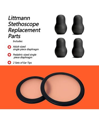 Replacement Accessories Kit for Classic 3, Cardiology 3 & 4 Stethoscope: Bell Cover, Diaphragm, Eartips - Littmann Stethoscope Parts - Buy Online on GoSupps.com