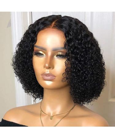 Shop Lace Front Human Hair Wig - Curly Middle Part Short Lace Closure Wigs for International Shipping - Buy Online on GoSupps.com
