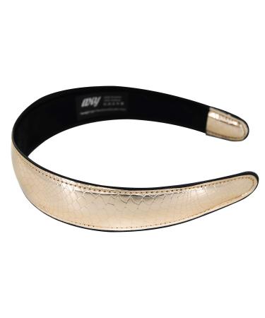 Shop AXY Crocodile Look Leather Headband - Vintage HRK3 Hairband in Classic Gold | International Shipping Available - Buy Online on GoSupps.com