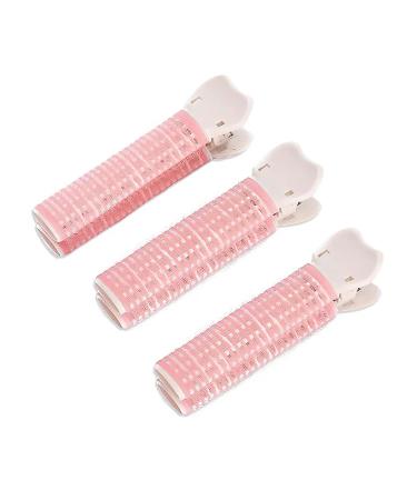 3 Packs Volumizing Hair Root Clips Instant Bang Natural Fluffy Hair Clips Heatless DIY Hair Curler for Long and Short Hair (Pink)