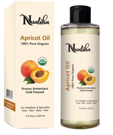 Organic Apricot Kernel Oil 220 ML USDA Organic Pure Cold Pressed Apricot Carrier Oil For Skin Hair Face Essential Oils