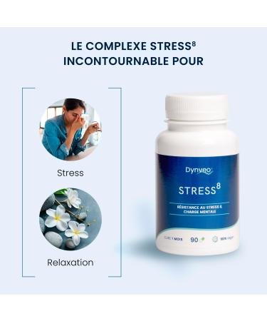 Stress Complex 8 Natural Active Ingredients for Stress and Emotional Balance 90 Capsules 100% Vegan No Additives Wellness and Serenity High Quality Dynveo - Buy Online on GoSupps.com